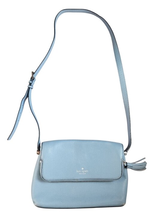 kate spade Handbags - kate spade light blue leather crossbody with tassel